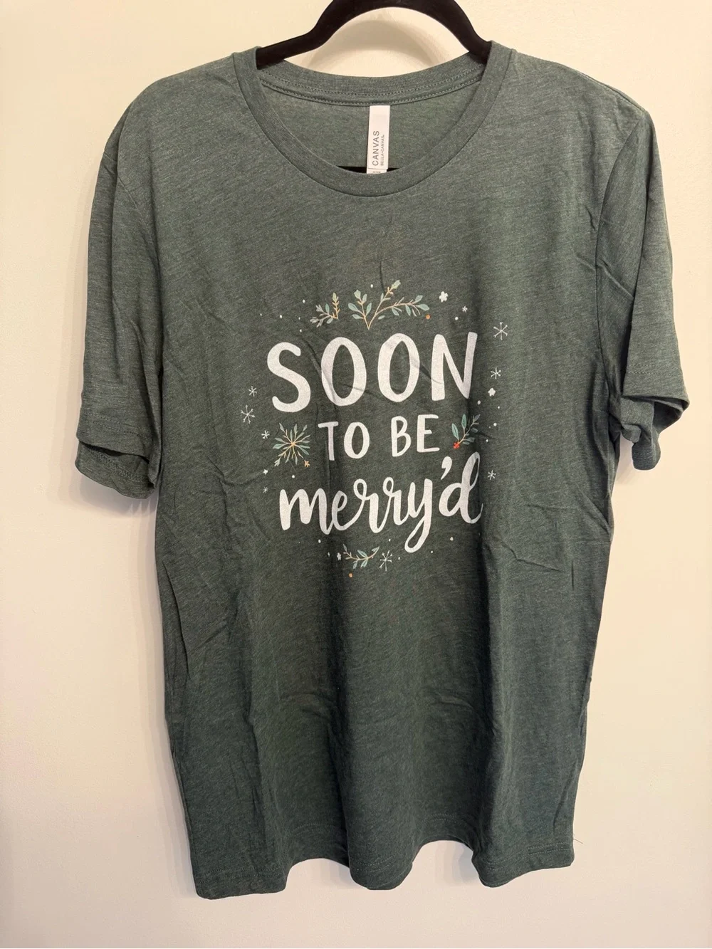 NWT Soon To Be Merry'd Christmas Engaged Couple Matching Family T-Shirt